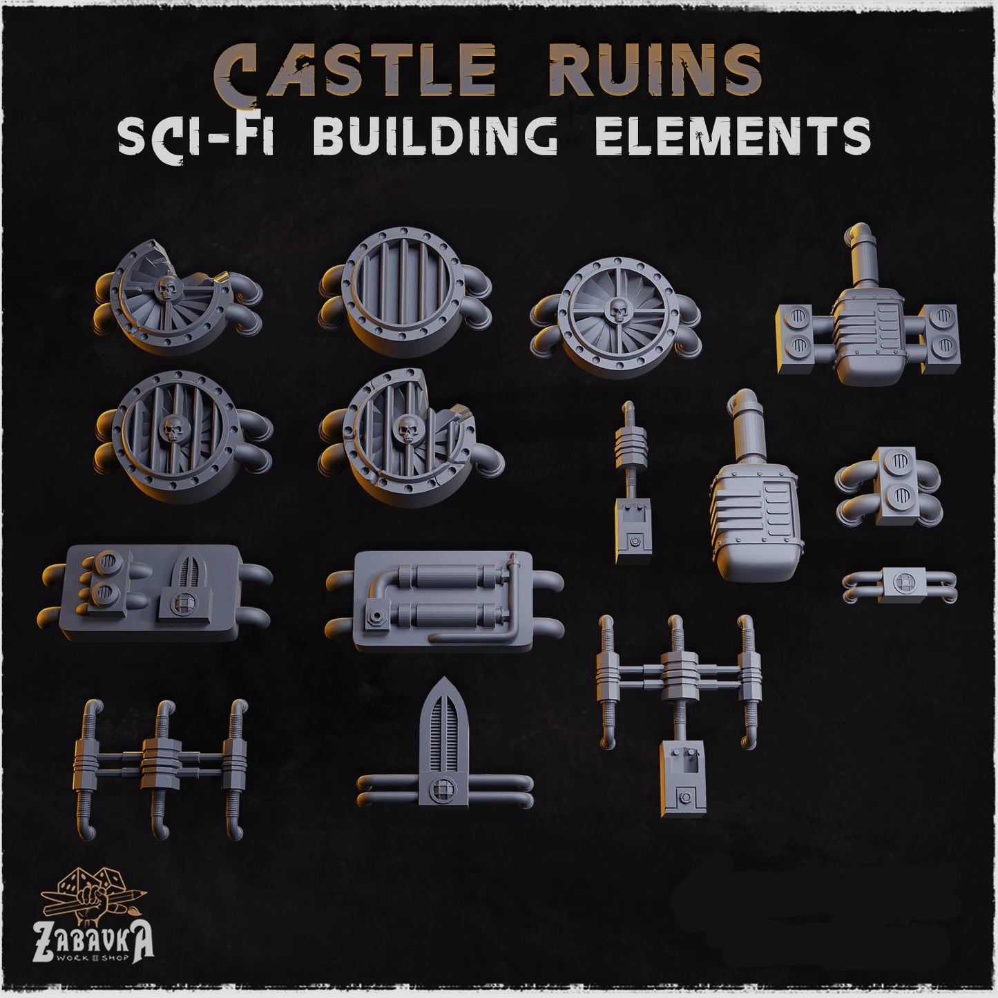 Castle Ruins Sci-Fi Basing Bits