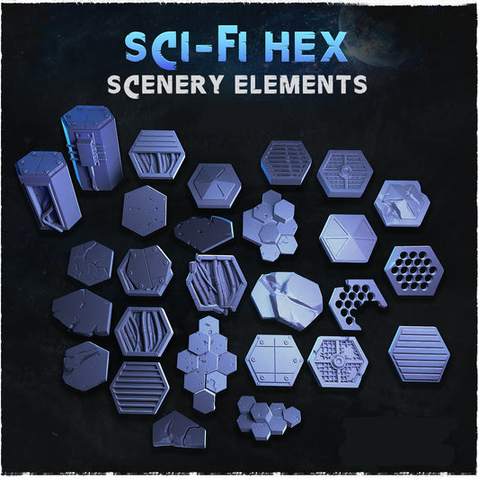 Sci-Fi Hex Terrain Basing Bits