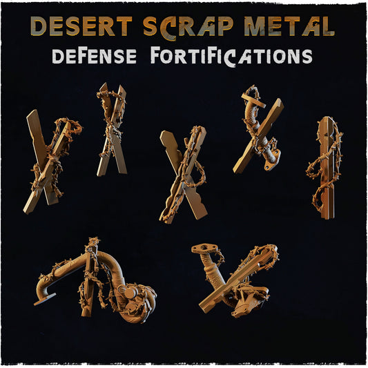 Desert Scrap Metal Defence Fortifications Basing Bits