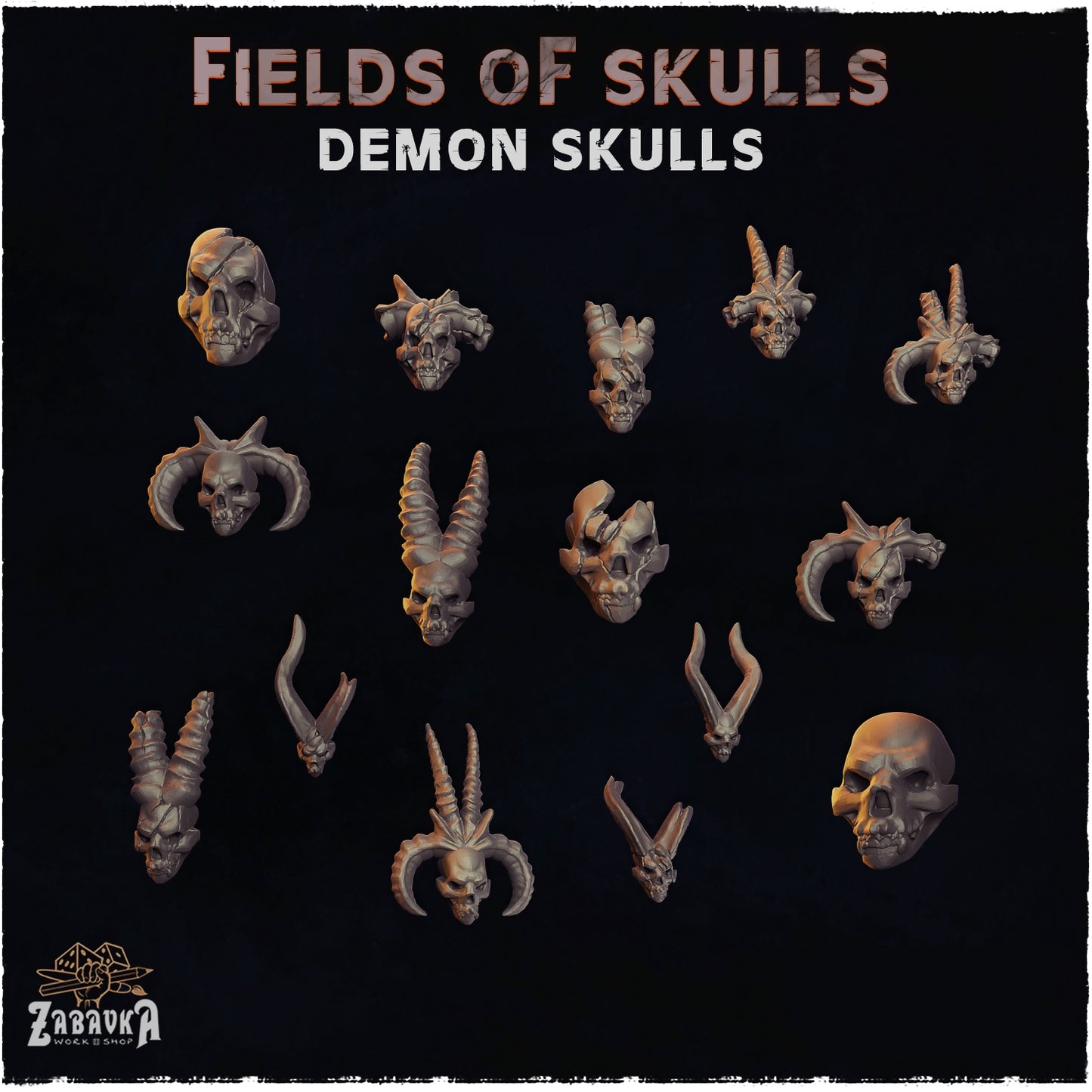 Field of Skulls Demon Skull Basing Bits