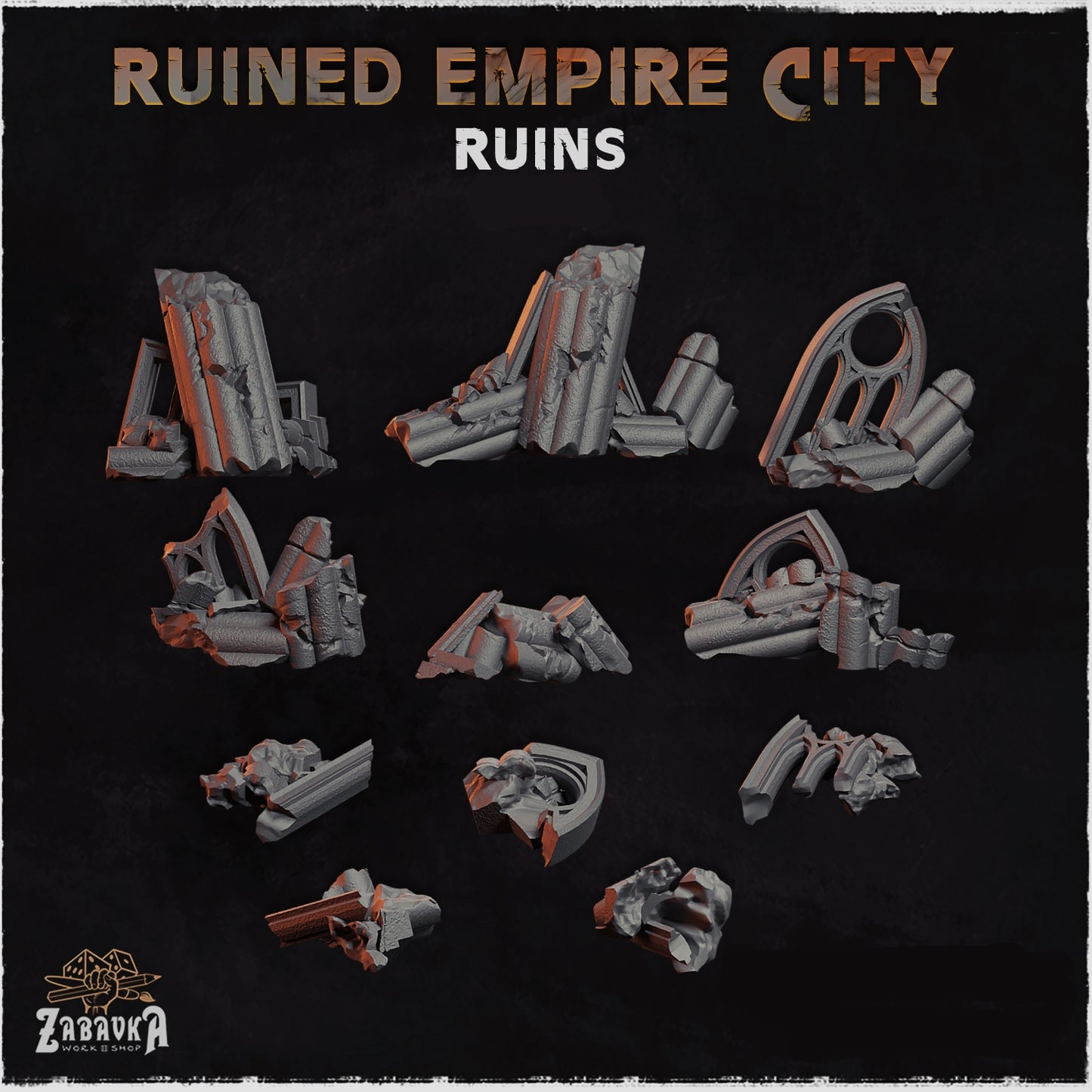 Ruined Empire City Ruin Basing Bits