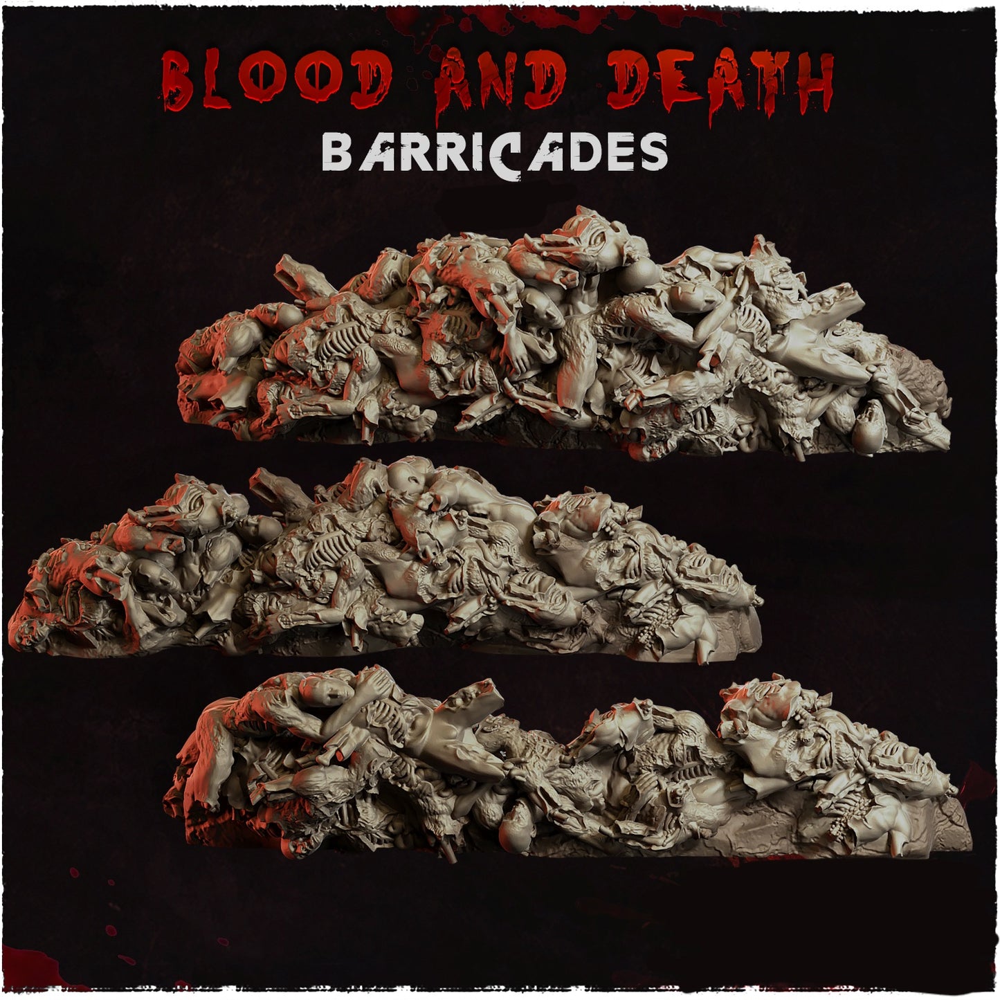 Blut- und Todesharz-Wargaming-Barrikaden