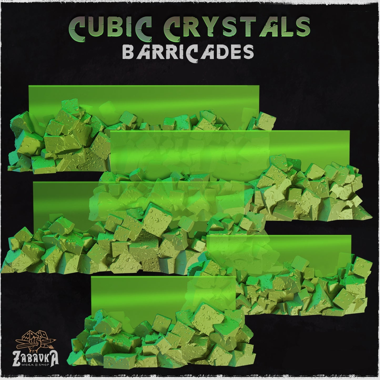 Cubic Crystals Resin Wargaming Barricades
