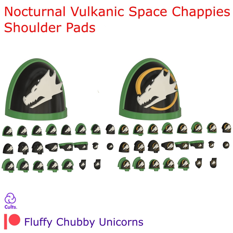 Nocturnal Vulkanic Space Chappies Shoulder Pads Compatible with Salamanders