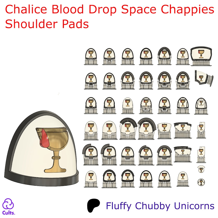 Chalice Blood Drop Space Chappies Shoulder Pads Compatible with Blood Drinkers