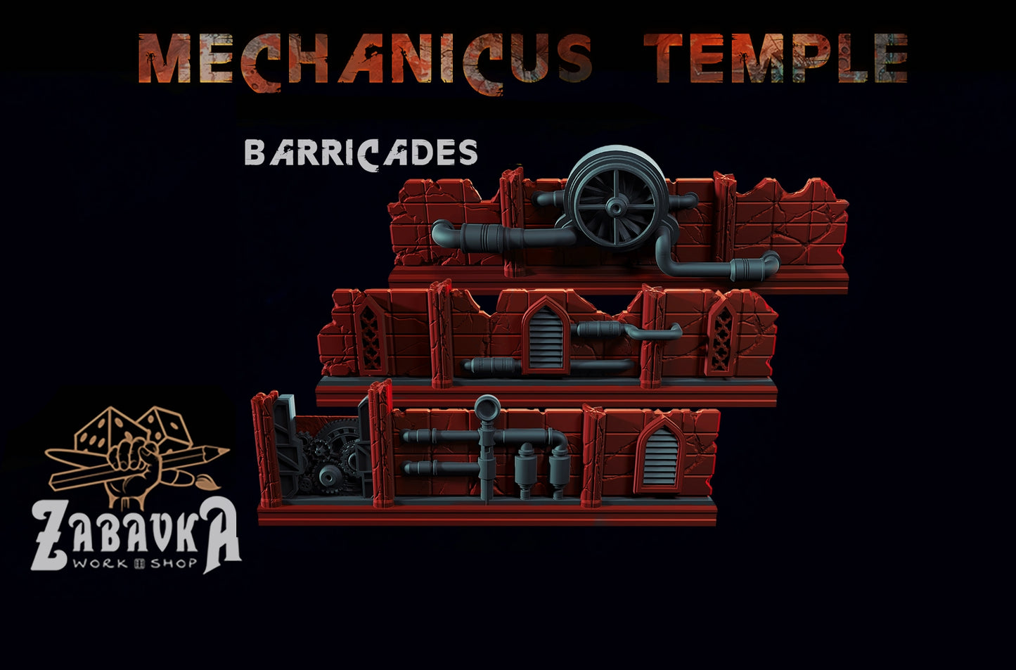 Mechanicus Temple Resin Wargaming Barricades