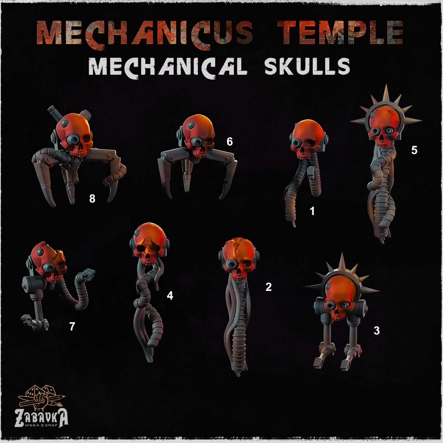 Mechanicus Temple Mechanical Skull Basing Bits
