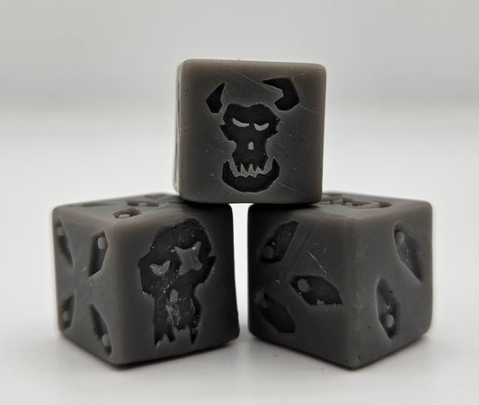 Dés en résine à 6 faces de style Ork (D6)