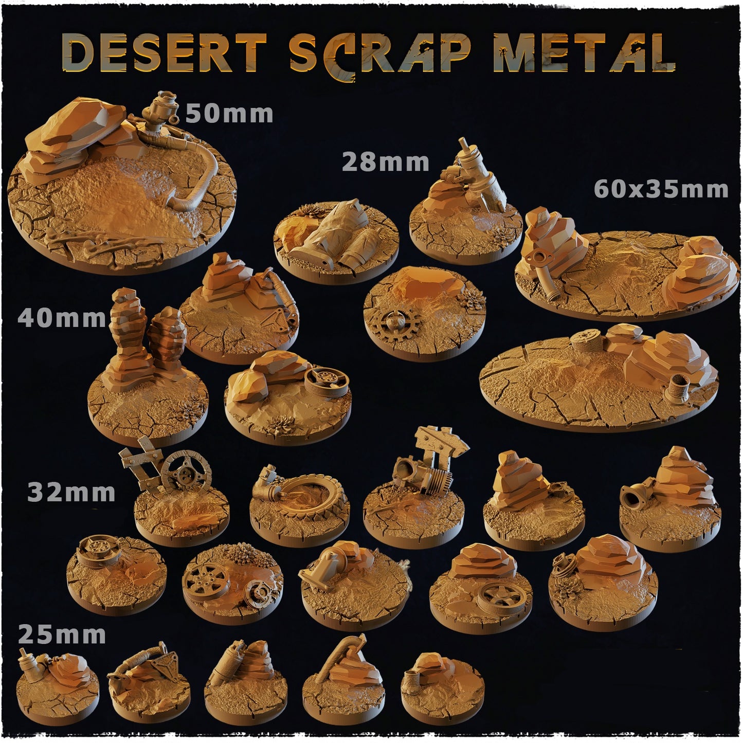 Desert Scrap Metal Base Toppers