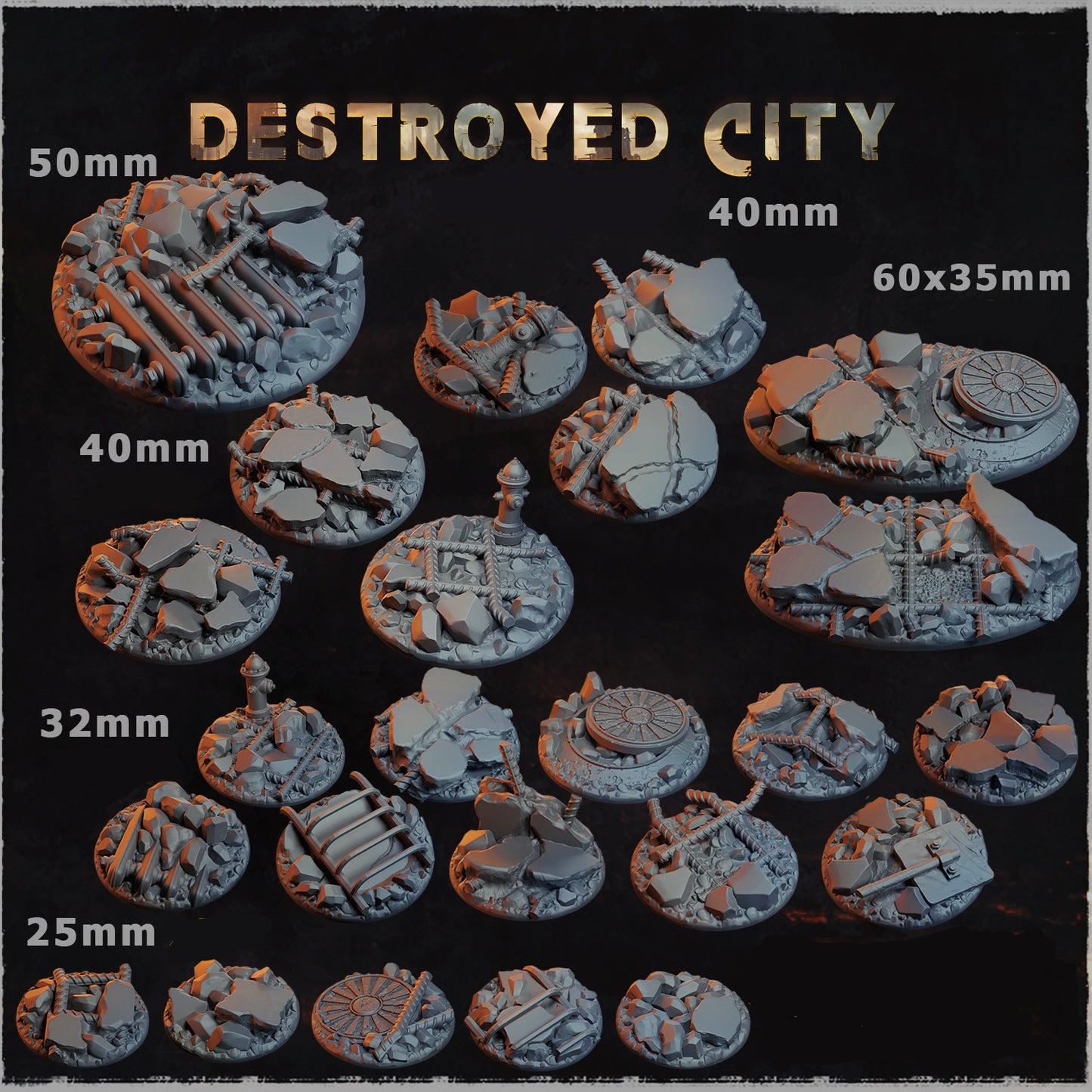 Destroyed City Base Toppers