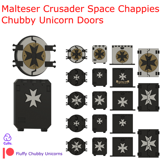 Malteser Crusaders Chubby Unicorn Doors Compatible with Black Templar Rhinos
