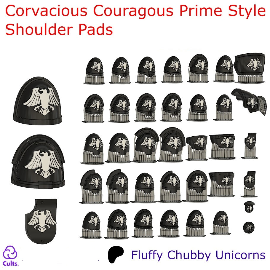 Corvacious Couragous Prime Style Space Chappies Shoulder Pads Compatible with Primaris Raven Guard