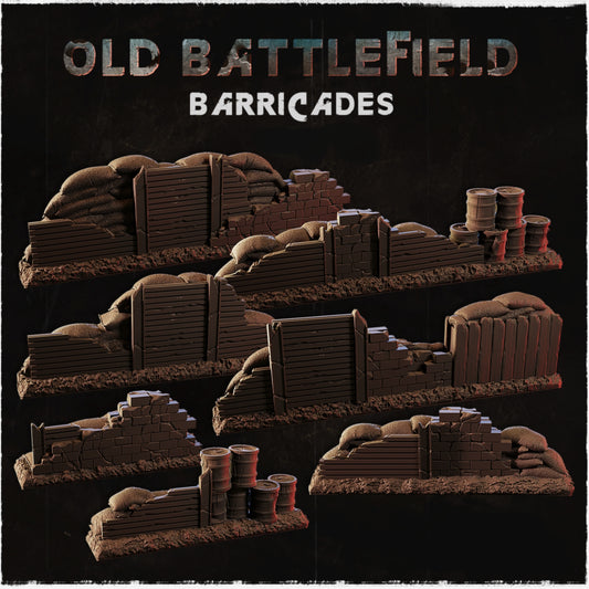 Old Battlefield Resin Wargaming Barricades