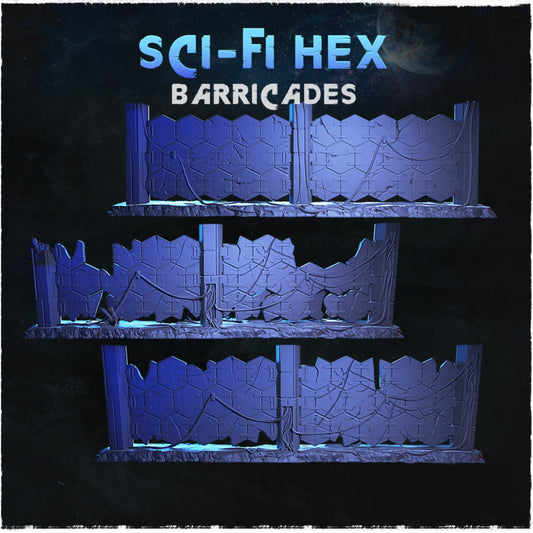 Barricades de Wargaming en résine hexagonale de science-fiction