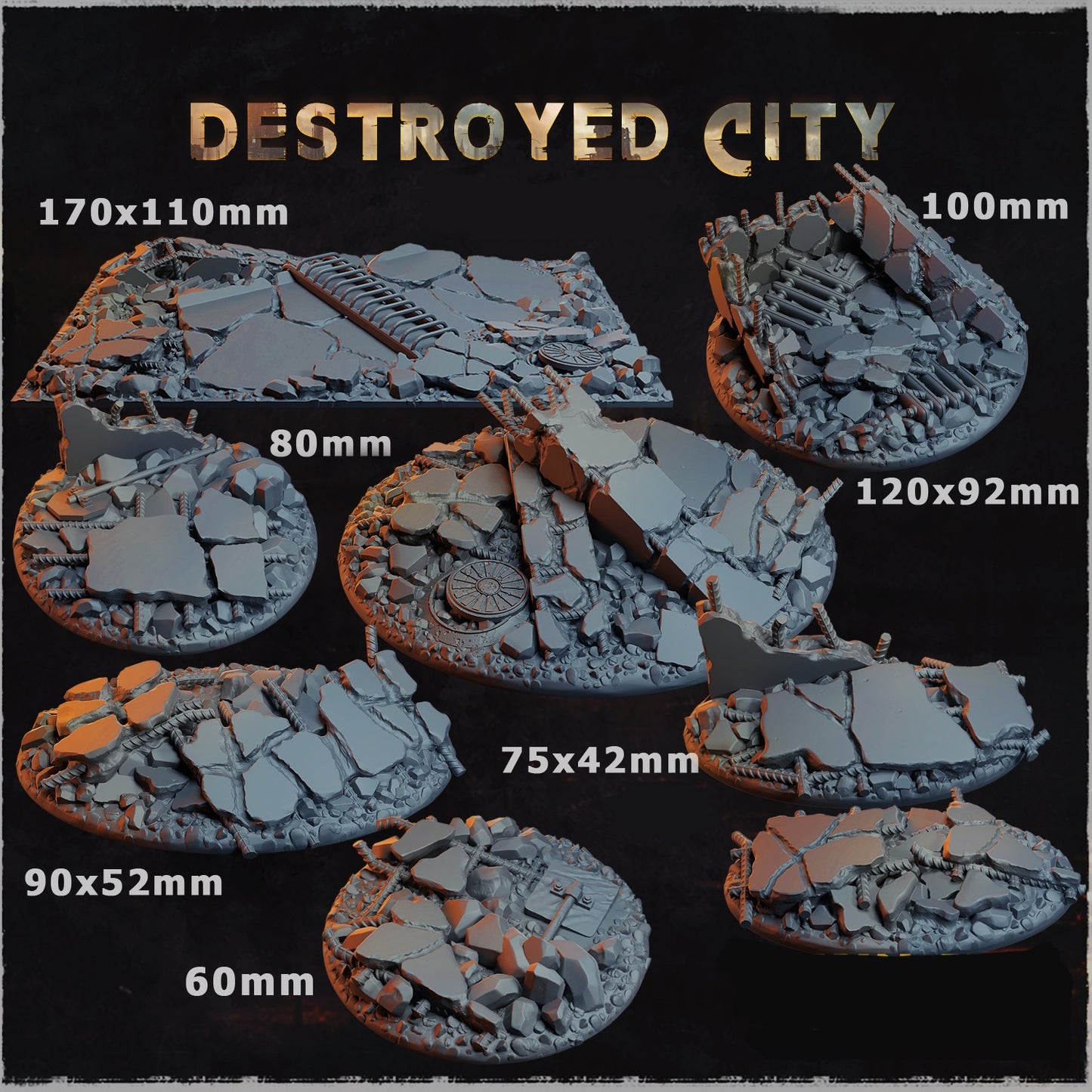 Destroyed City Base Toppers