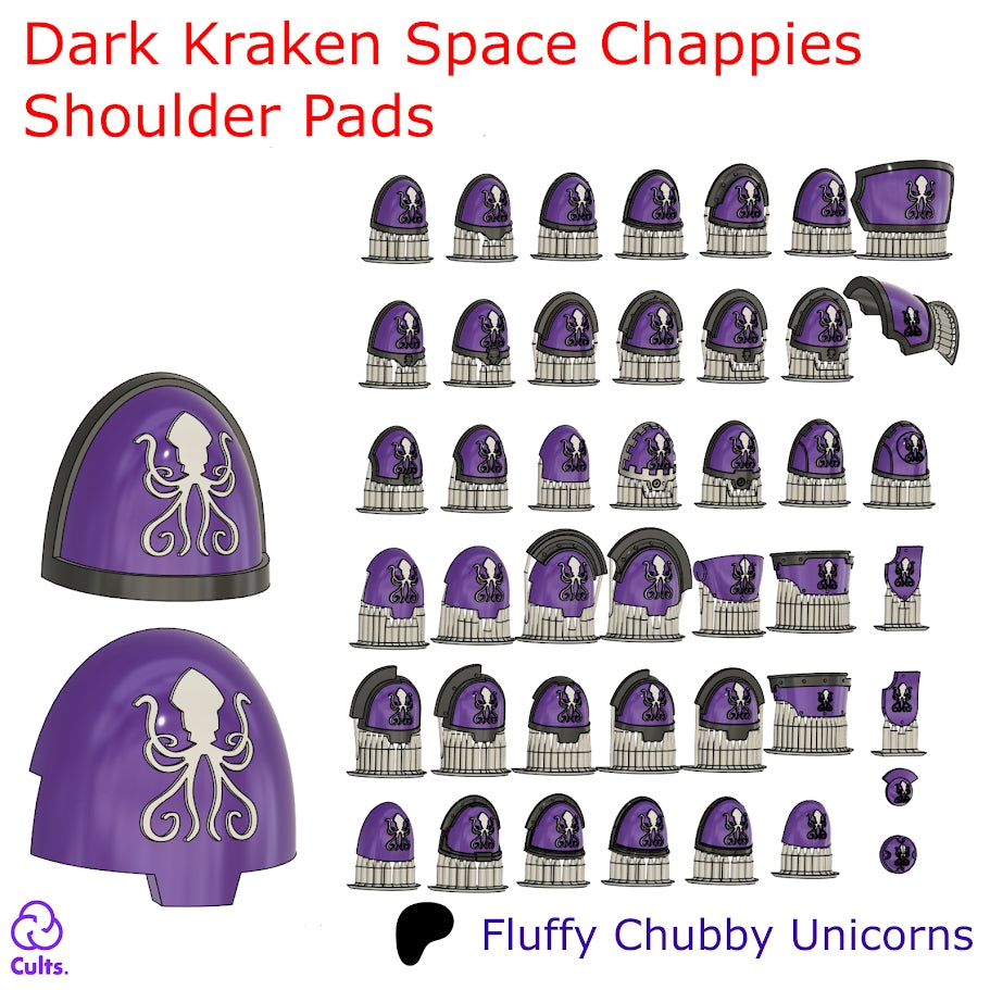 Dark Kraken Space Chappies Shoulder Pads Compatible with Dark Krakens