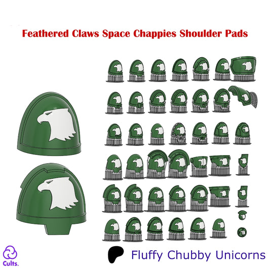 Feathered Claws Space Chappies Shoulder Pads Compatible with Raptors
