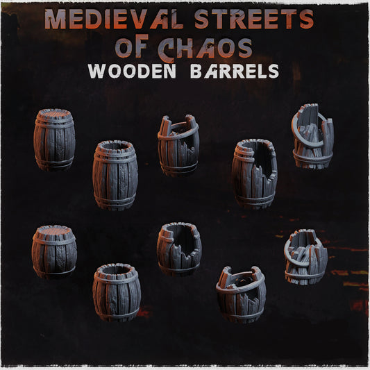 Medieval Streets of Chaos Wooden Barrels Basing Bits