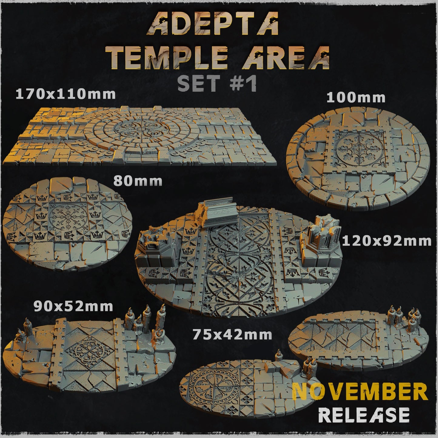 Adepta Temple Area Base Toppers