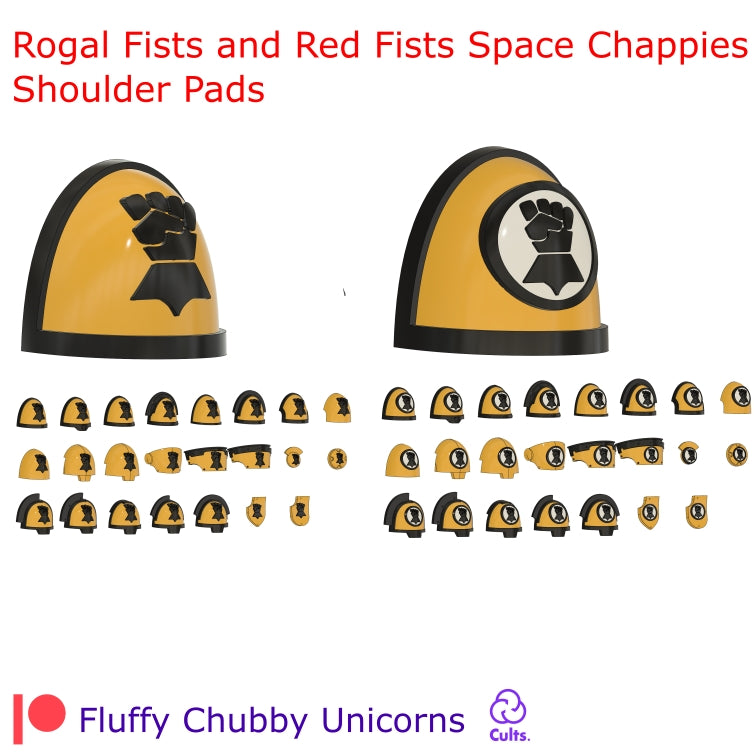 Rogal Fists Space Chappies Shoulder Pads Compatible with Imperial Fists